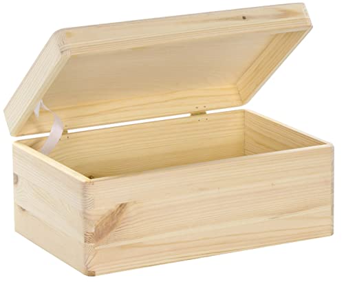 LAUBLUST Holzkiste mit Deckel - 30x20x14cm Natur FSC® - Aufbewahrungskiste | Erinnerungsbox | Bastel- & Geschenkkiste von LAUBLUST