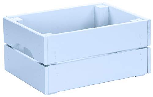 LAUBLUST Kiste aus 100% Massivholz in Größe M - Kiefer Blau ca. 31 x 23 x 15 cm - Holzkiste zur Aufbewahrung und Dekoration von LAUBLUST