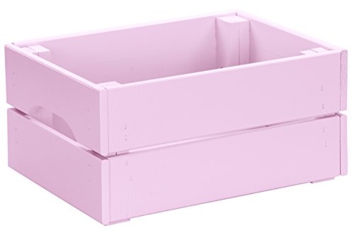 LAUBLUST - Kiste aus 100% Massivholz in Größe M - Kiefer Rosa ca. 31 x 23 x 15 cm - Holzkiste zur Aufbewahrung und Dekoration von LAUBLUST