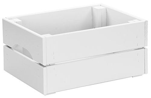 LAUBLUST - Kiste aus 100% Massivholz in Größe M - Kiefer Weiß ca. 31 x 23 x 15 cm - Holzkiste zur Aufbewahrung und Dekoration von LAUBLUST