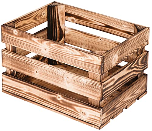 LAUBLUST Vintage Holzkiste - Geflammt | Aufbewahrungskiste aus Holz - Geschenkkiste & Deko | ca. 40x30x25cm - L LAUBLUST Vintage Holzkiste - Geflammt | Aufbewahrungskiste aus Holz - Geschenkkiste & Deko | ca. 40x30x25cm - L von LAUBLUST