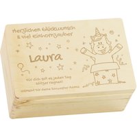 Personalisierte Einhorn Party Holzkiste Als Geschenk - Holzbox Zur Aufbewahrung M, Xl Geburtstagsgeschenk Für Einhornfans von LAUBLUST