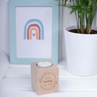 Teelichthalter Mit Gravur - Beste Mama Der Welt Geschenk Für Die Mutter Kerzenhalter Aus Buchenholz von LAUBLUST