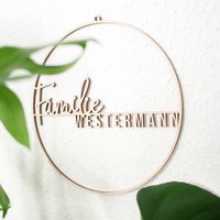 Türkranz Personalisiert Familie | Türschild Mit Namen Aus Holz - Ganzjährig, Kranz Haustür, Wandkranz Familiennamen von LAUBLUST