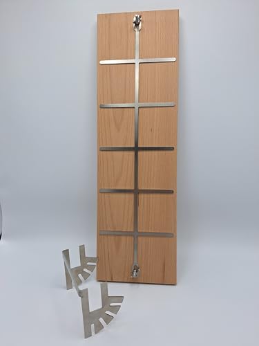 LAUBSCHAL 50 cm Flammlachsbrett - Flammlachsbretter mit Halterung aus Edelstahl - Lachsbrett aus Buche - Feuerschale - Räucherbrett - Flammlachs - Made in Germany LAUBSCHAL 50 cm Flammlachsbrett - Flammlachsbretter mit Halterung aus Edelstahl - Lachsbrett aus Buche - Feuerschale - Räucherbrett - Flammlachs - Made in Germany von LAUBSCHAL