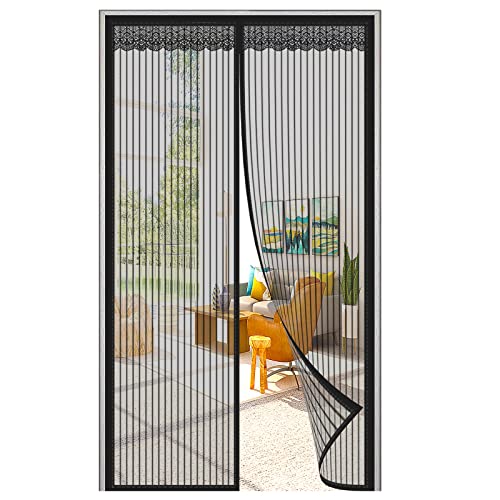 LAUDS Magnet Fliegengitter Tür Insektenschutz BalkontüR Magnetischer Fliegenvorhang Selbstklebend Magnetischer Moskitonetz Ohne Bohren,für Balkon Terrassen-Black-b|| 70x210cm(27x82inch) von LAUDS