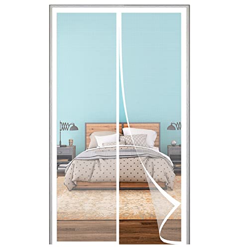 LAUDS Magnet Fliegengitter Tür Insektenschutz BalkontüR Magnetischer Fliegenvorhang Selbstklebend Magnetischer Moskitonetz Ohne Bohren,für Balkon Terrassen-White-a|| 70x205cm(27x80inch) von LAUDS