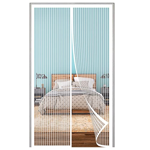 LAUDS Magnet Fliegengitter Tür Insektenschutz BalkontüR Magnetischer Fliegenvorhang Selbstklebend Magnetischer Moskitonetz Ohne Bohren,für Balkon Terrassen-White-b|| 110x220cm(43x86inch) von LAUDS