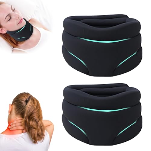 2 Stück Nackenstütze, Halskrause Mensch, Neuleben Snooze Nackenstütze gegen Schnarchen, Schlafhilfe Nackenstütze, Neck Support Sleep Good Nackenkissen Nackenbuckel Weg Witwenbuckel Korrektur(Schwarz) von LAUFUY