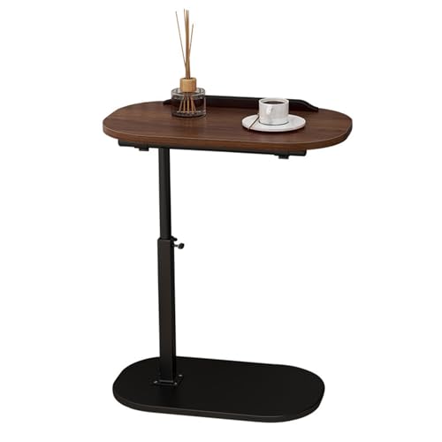 Beistelltisch C Form, Holz Beistelltisch Couch Sofa, Klein Couchtisch BeistellTisch Höhenverstellbar, Modern Sofatisch Umkehrbar mit Trennwänden, Mobiler Kaffeetisch Side Table Wohnzimmer Schlafzimmer von LAUFUY