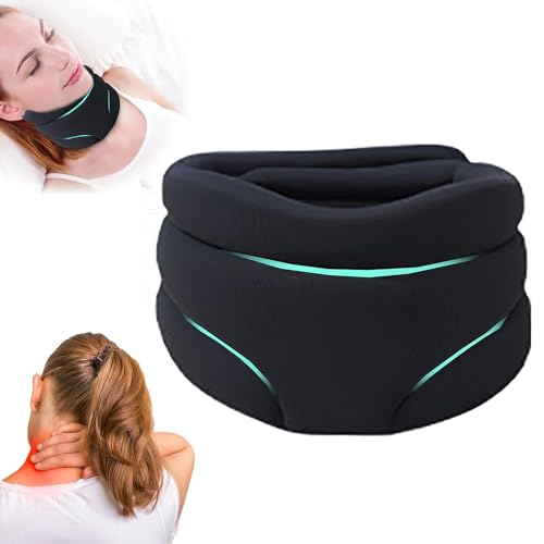 LAUFUY Nackenstütze, Halskrause Mensch, Neuleben Snooze Nackenstütze gegen Schnarchen, Schlafhilfe Nackenstütze, Neck Support Sleep Good Nackenkissen Nackenbuckel Weg Witwenbuckel Korrektur(Schwarz) von LAUFUY