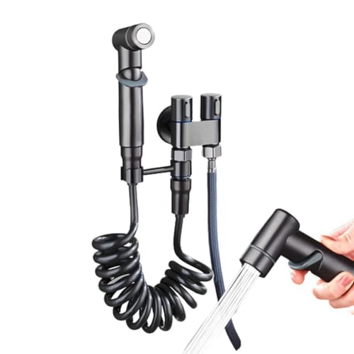 LAUGHERER 1-in-2-Out Dual Control Ventil Mini Multifunktionshahn Mini Dusche Druck Wasserhahn Kit für Bidet und Dusche - A von LAUGHERER