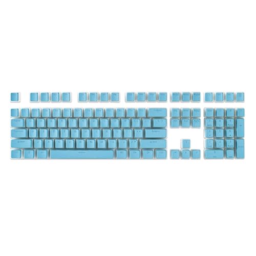 LAUGHERER 1Set Pudding Tastatur Hut Box Mechanische Tastatur Doppelhaut Milch Transparente Tastenkappe Pbt Kundenspezifische Creme Gelee Spiel Tastatur Kappe (Hellblau) von LAUGHERER