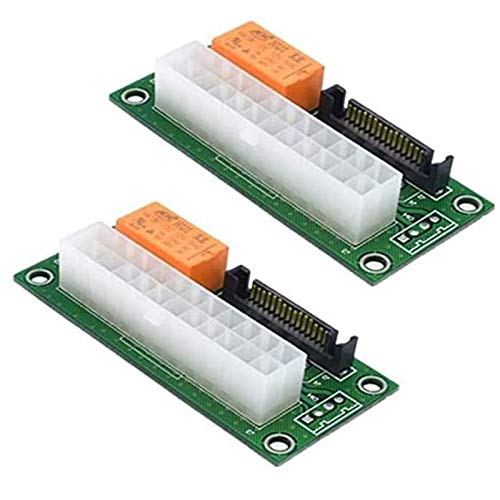 LAUGHERER 2 x Synchron-Stromplatine Dual PSU Mehrfachnetzteil Adapter Add2Psu mit Sata ATX 24Pin auf Molex 4 Pin Stecker von LAUGHERER