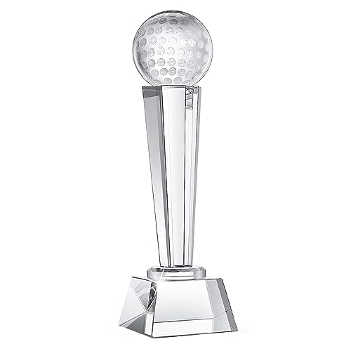 LAUGHERER Kristallglas Golf Trophäe Golf Trophäen Kristallkugel Trophäen 22,9 x 7,1 cm für Erwachsene Kinder Golf Turnier Tisch Desktop Dekor von LAUGHERER