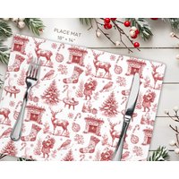 Traditionelle Weihnachtstischdekoration Benutzerdefinierte Urlaub Tischset Rustikale Bauernhaus Saisonale Feiertage Heiligabend Abendessen von LAUMIANstudio