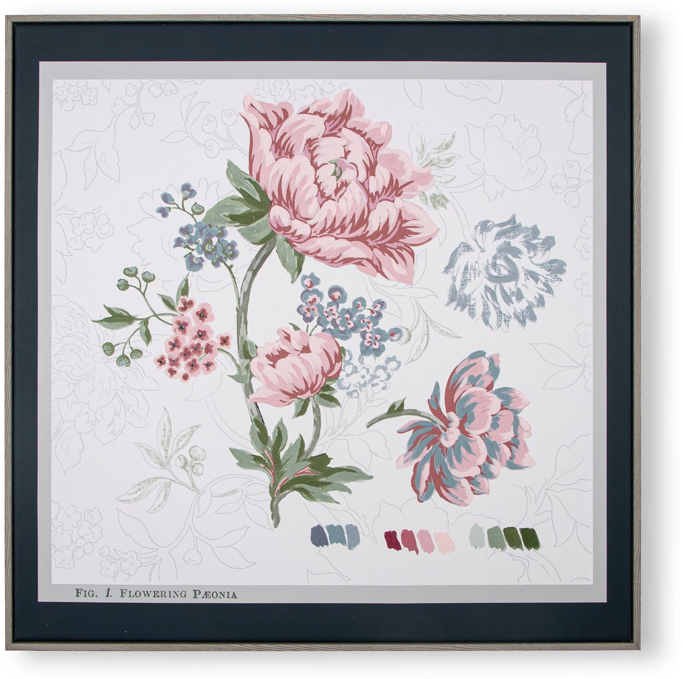 LAURA ASHLEY Bild mit Rahmen Floral, (1 St), Bilder 60x60cm von LAURA ASHLEY