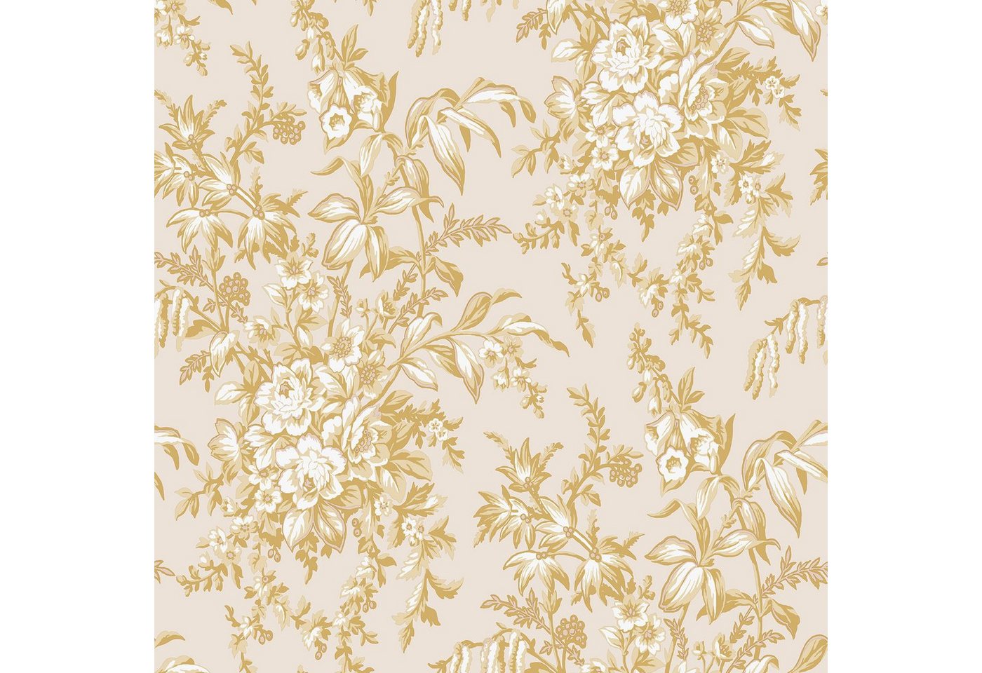 LAURA ASHLEY Vliestapete Laura Ashley Picardie Pale Gold Vliestapete, geblümt, (1 St), Laura Ashley Picardie Pale Gold Vliestapete von LAURA ASHLEY