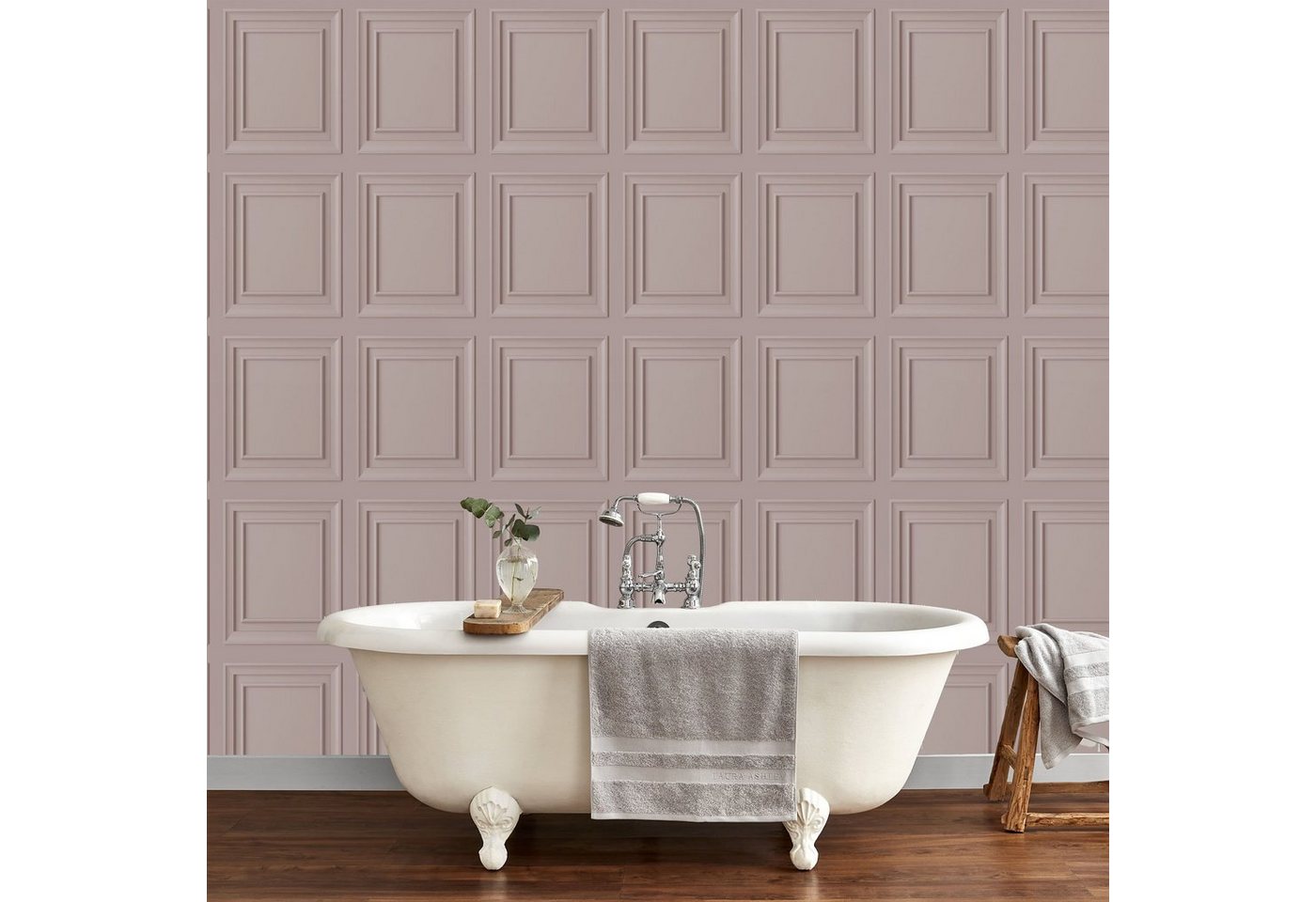 LAURA ASHLEY Vliestapete Laura Ashley Redbrook Wood Panel Blush Vliestapete, 3D-Optik, (1 St), Laura Ashley Redbrook Wood Panel Blush Vliestapete von LAURA ASHLEY