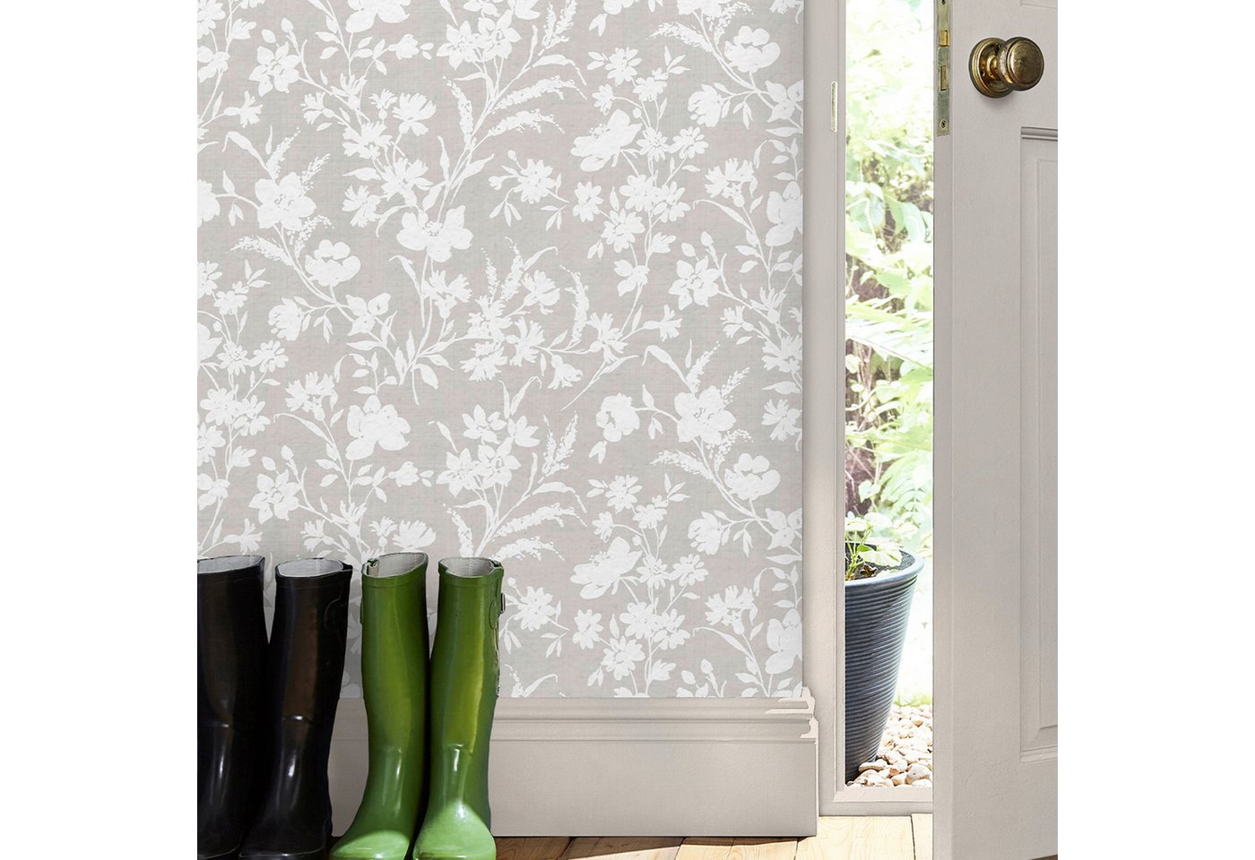 LAURA ASHLEY Vliestapete RYE, glatt, floral, (1 St), Design Tapeten von LAURA ASHLEY