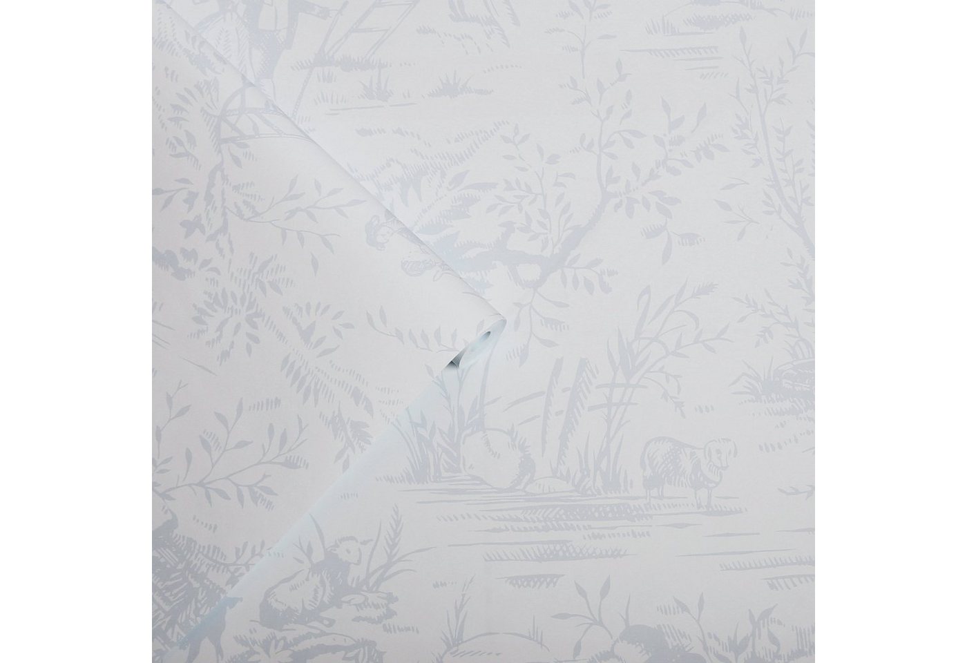 LAURA ASHLEY Vliestapete Toile de Jouy, texturiert, floral, (1 St), 10mx52cm von LAURA ASHLEY
