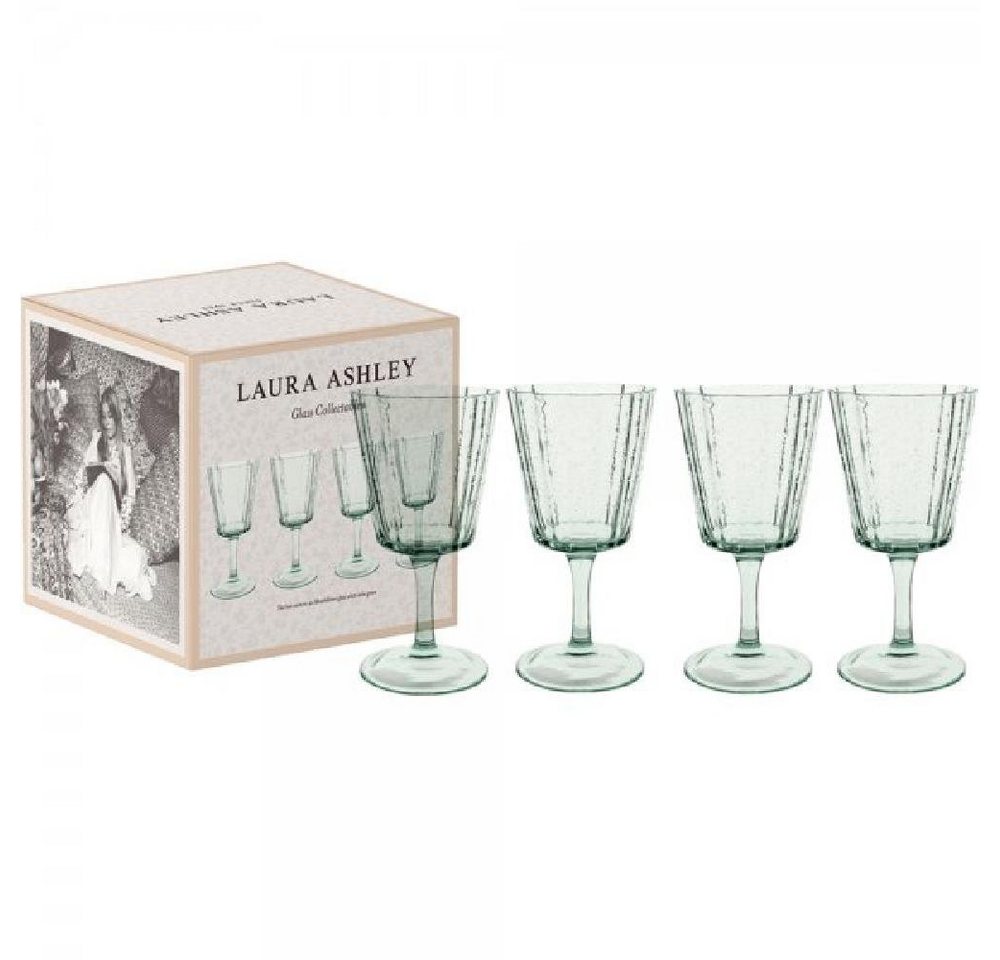 LAURA ASHLEY Weißweinglas Geschenkset Weißweingläser Grün (4-teilig) von LAURA ASHLEY