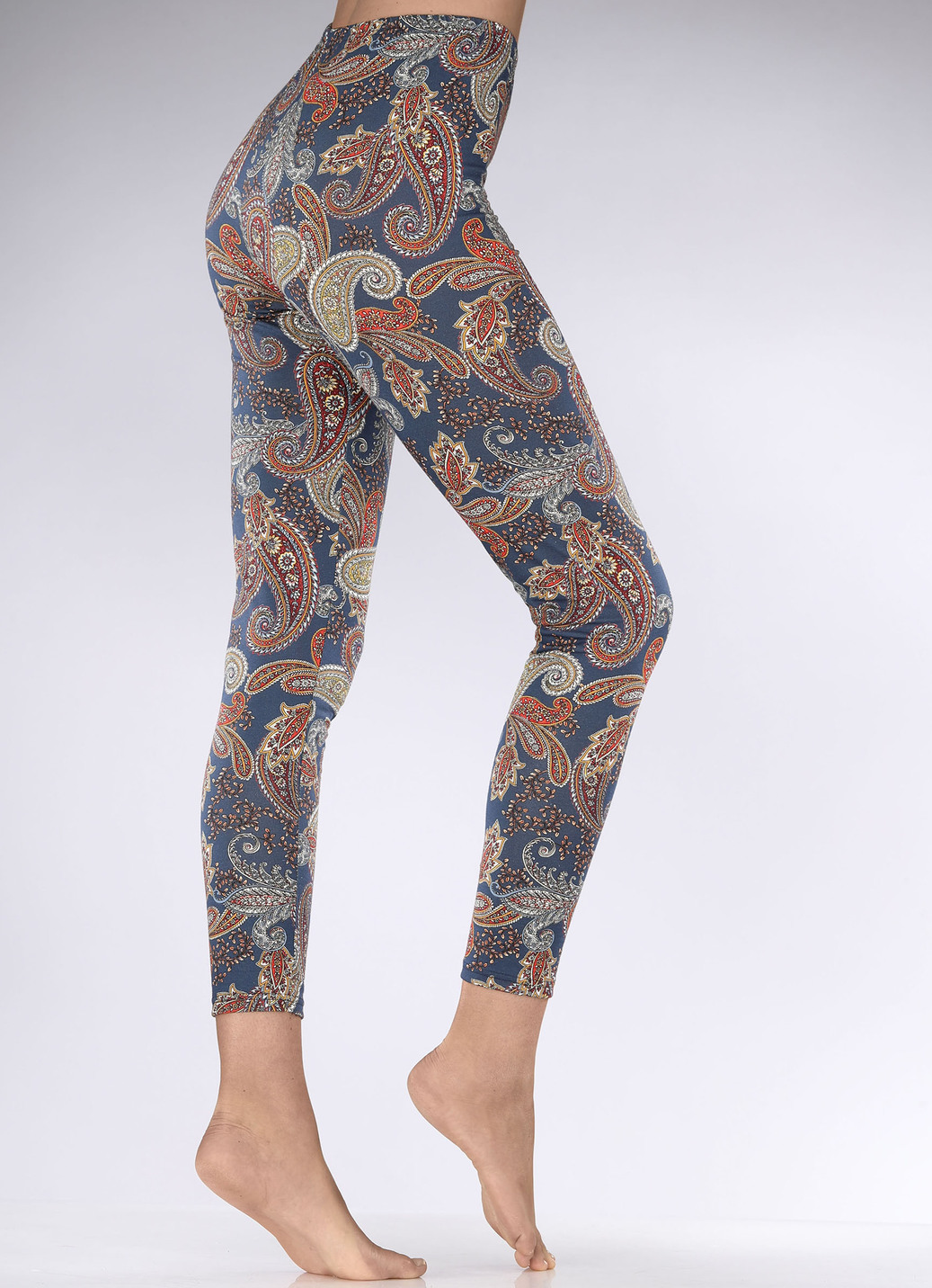 Laurina Leggings mit Paisley-Digitaldruck, Größe M (40/42), Indigo-Bunt von LAURINA