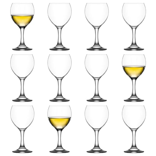 LAV 12x 210ml Misket Weißweingläser - Klein Spülmaschinenfest Glas Hochzeit Weihnachten Geburtstag Party Trinken Glaswaren Kelch Geschenkset von LAV