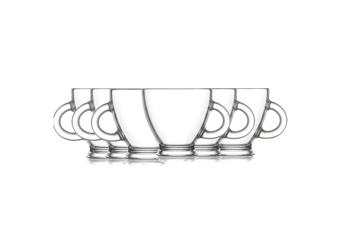 LAV Glas Espresso Gläser 95ml ROM403 mit Henkel 95ml 6er Set Tassen, Glas, Spülmaschinenfest von LAV