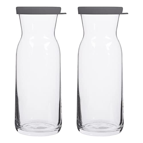 LAV Fonte Glas Carafes - 700ml - Grauer Deckel - Pack Von 2 von LAV