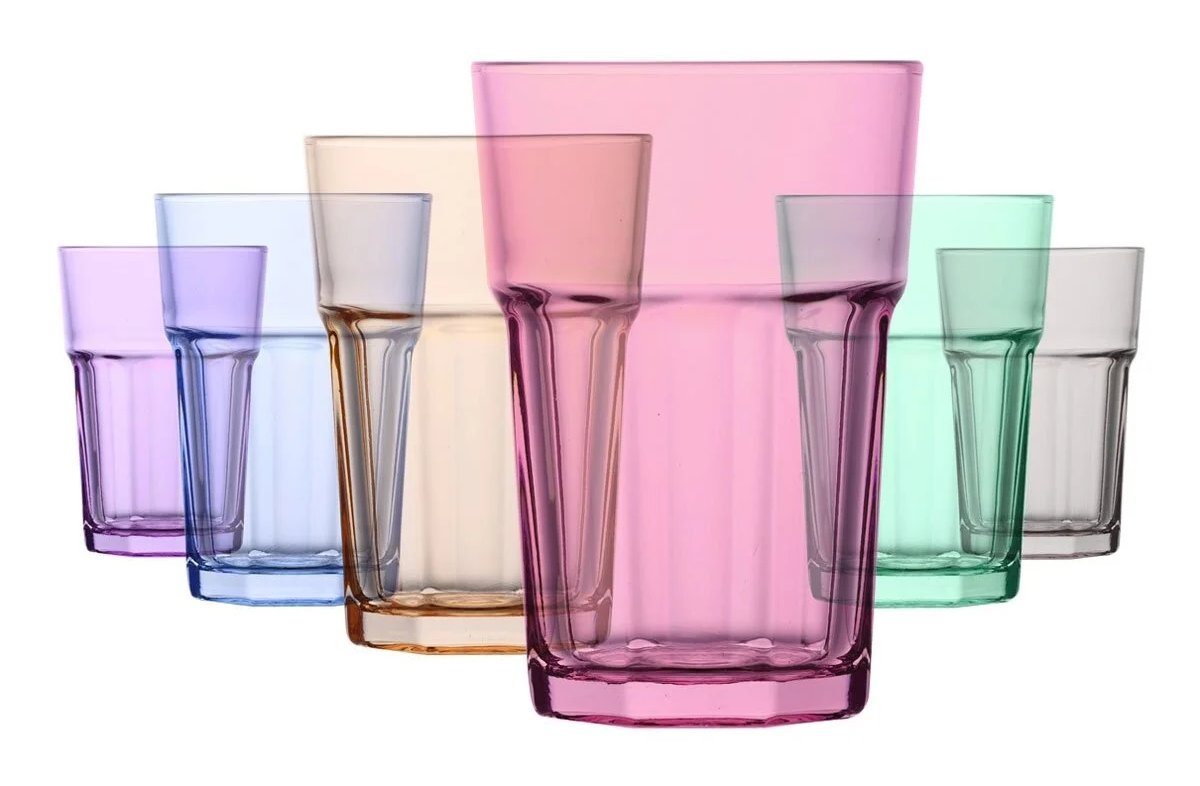 LAV Gläser-Set 6er Set bunte Trinkgläser / Wassergläser / Cocktailgläser - 350ml von LAV