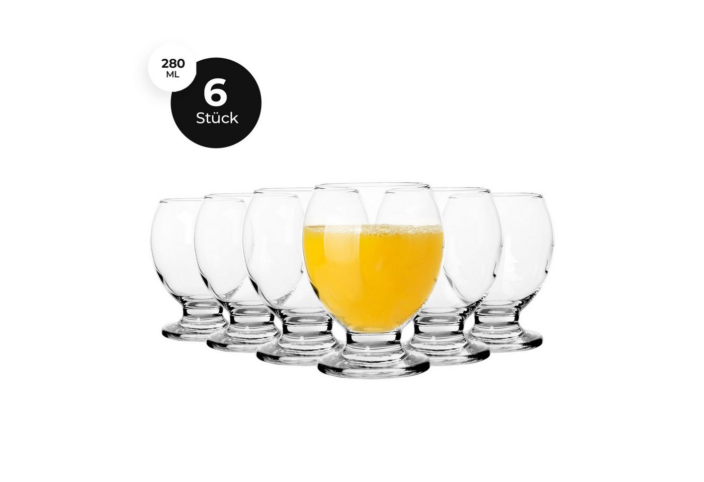 LAV Gläser-Set Nectar, Glas, 6er Set, 280ml, ideal für Wasser, Saft, Softdrinks oder Cocktails LAV Gläser-Set Nectar, Glas, 6er Set, 280ml, ideal für Wasser, Saft, Softdrinks oder Cocktails von LAV