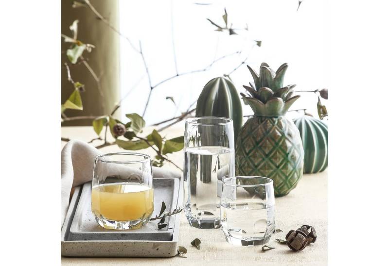 LAV Glas Diamond-Trinkglas-Set18, Glas, 18 er Set Trinkgläser aus hochwertigem Glas von LAV