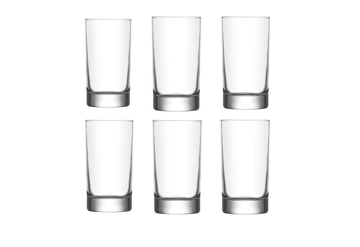 LAV Glas Wassergläser Set 6 teilig Trinkglas Gläser Füllmenge 150 ml Saftgläser, Glas, Spülmaschinenfest von LAV