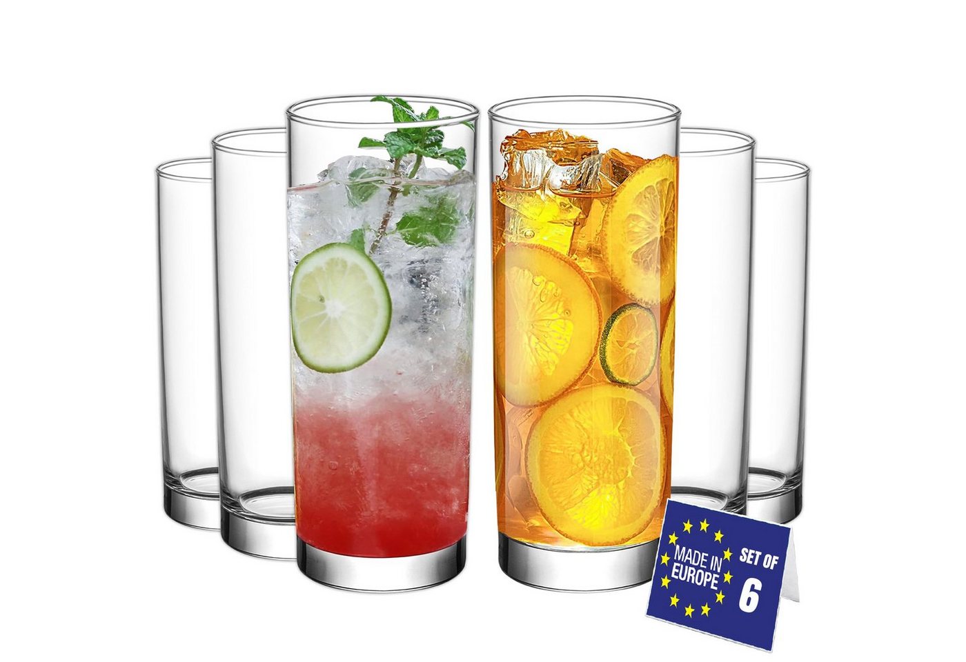 LAV Longdrinkglas Liberty Premium: 6x 360ml Set für Soft Drinks & Cocktails, Glas von LAV