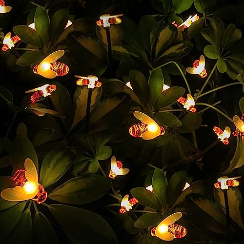 LAVAED 2 PCS Solar Garten Lichter im Freien, Solar Biene Licht 10 LEDs angetrieben wasserdichtes schwankendes Landschaftslicht für Weg von LAVAED