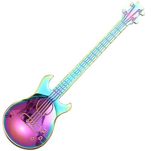 LAVALINK Kaffee RüHrlöFfel Regenbogen Edelstahl Gitarrenform LöFfel Dessert Tee EIS KüChe Bar Cafe Bunt von LAVALINK