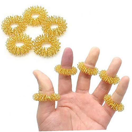 LAVALINK Spiky Massage-Finger-Ringe Finger Akupressur Ring Set Fidget Massage-Spielzeug Für Kinder Jugendliche Erwachsene 5pcs von LAVALINK
