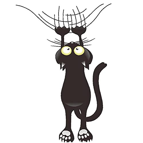 Lustige Schwarze Katze Aufkleber Abnehmbare Selbstklebende Tierabziehbilder Für Wandkühlschrank-wc-fenster von LAVALINK
