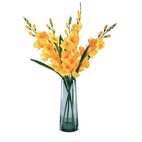 Künstliche Kunstblumen, Pflanzen, 5 Stück, 76,2 cm, Orchideen, Kunstblumen, Einzelstiel, Gladiolen, Kunstblumen for Zuhause, Garten, Party, Hochzeit, Dekoration / 1 (Farbe: Rot) ( Color : Yellow , Siz von LAVAMI