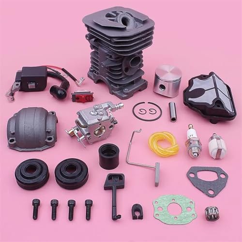 LAVAS 40-mm-Zylinder-Vergaser-Zündspulensatz for Husqvarna 137 136 141 Kettensäge 530069941, 545063901 Kolben-Luft-Kraftstoff-Filterleitung von LAVAS