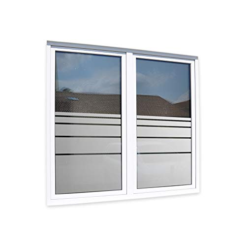 Fensterfolie & Sichtschutz - dynamische Streifen - Perfekter Sichtschutz in Küche, Badezimmer und WC – Folie mit satinierter Oberfläche zum Schutz Ihrer Privatsphäre von LAVICO|M