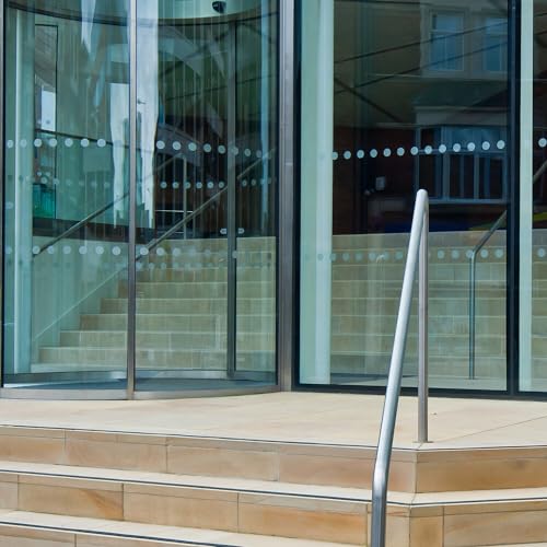 LAVICO|M Durchlaufschutz für Glasflächen Glastüren und Fenster ~ Dots in 75cm Breite ~ satinierte Oberfläche Etched-Glas-Dekor Folie von LAVICO|M