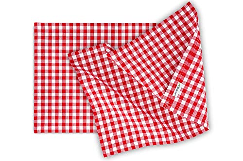 Platzset rot-kariert aus Baumwolle | Pflegeleichtes Tischset im modernen Karo Vichy Muster | 32,5 x 45cm | Knitterschutz & bügelfrei (2 Stück) von LAVICO|M