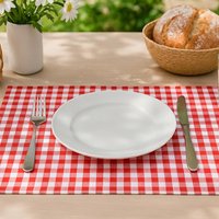 Rot Kariertes Platzset | Handgemacht in München Vichy Karo Tischset 32 X 44 cm 100% Baumwolle Bügelfrei & Waschbar von LAVICOM