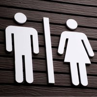 Wc Schild, Piktogramm-Set Für Toilettentür, 2x Selbstklebende Toilettenschilder Wände Und Türen von LAVICOM