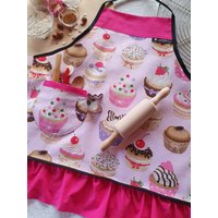 Personalisierte Kinderschürzen Für Mädchen Aus Baumwollstoff, Schürzen Handgenäht, Mädchenschürzen, Kinder Weihnachtsbäckerei, Laviosar von LAVIOSAR