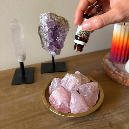 LAVISA Edelstein Aroma Diffuser für Aromatherapie Duftöl, ätherisches öl mit natürlichen Kristallen (Rosenquarz, Sandelholz) von LAVISA