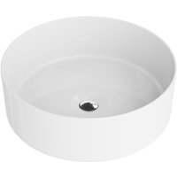 Aufsatzwaschtisch Merida Aufsatzwaschbecken Rund Waschbecken Ohne Überlauf und Hahnloch Aus hochwertigem Porzellan Waschtisch 37x37x12 cm Weiß Glanz Aufsatzwaschtisch Merida Aufsatzwaschbecken Rund Waschbecken Ohne Überlauf und Hahnloch Aus hochwertigem Porzellan Waschtisch 37x37x12 cm Weiß Glanz von LAVITA