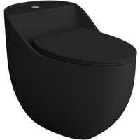Einteilige Stand-WC mit eingebautem Spülkasten silia rim black Komplett-Set Einteilige Stand-WC mit eingebautem Spülkasten silia rim black Komplett-Set von LAVITA